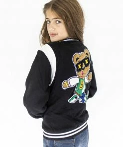 Lola & The Boys New Arrivals Bear Varsity Bomber Jacket