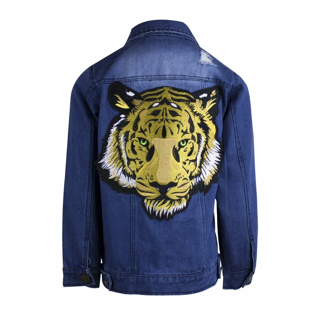 Hot Sale 🥰 Lola & The Boys Boys Tiger Embroidered Patch Denim Jacket | Lola And The Boys 🥰 3 Lola & The Boys Boys Tiger Embroidered Patch Denim Jacket | Lola And The Boys