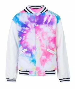 Lola + The Boys Chicago Tie Dye Varsity Bomber