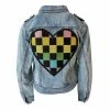 Hot Sale ๐งจ Lola + The Boys Crystal Checkered Heart Denim Jacket New Arrivals โ๏ธ 2 Lola + The Boys Crystal Checkered Heart Denim Jacket New Arrivals