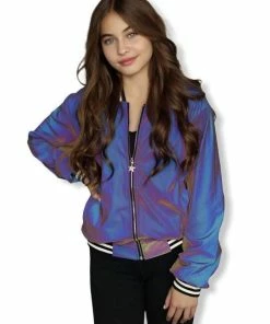 Lola + The Boys Girls Hologram Reflective Bomber