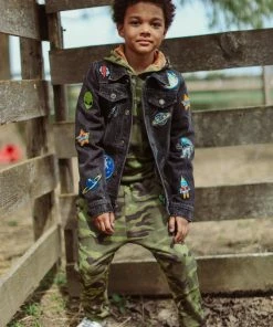 Lola + The Boys Interstellar Patched Denim Jacket