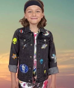 Lola + The Boys Interstellar Patched Denim Jacket