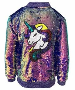 Lola + The Boys Magic Shimmer Unicorn Bomber Girls
