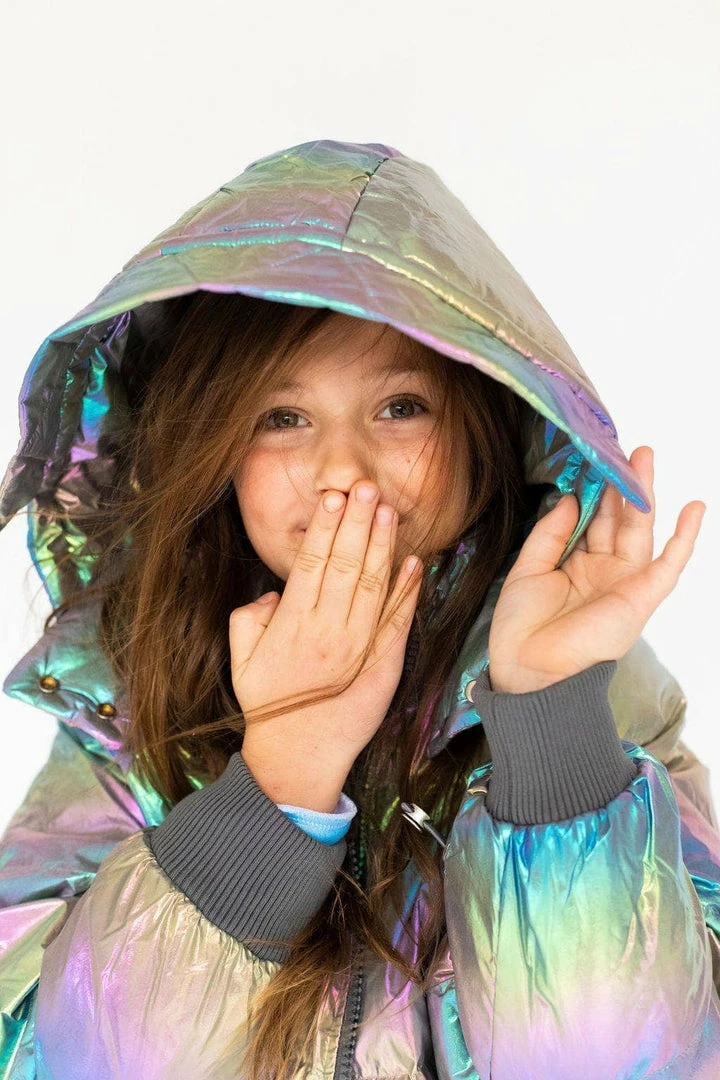 Promo 👍 Lola + The Boys 👧 Girls Metallic Ombré Puffer ✨ 8 Lola + The Boys Girls Metallic Ombré Puffer