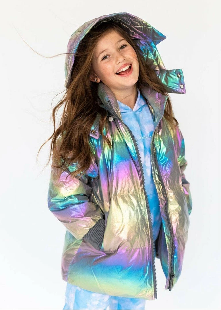 Promo 👍 Lola + The Boys 👧 Girls Metallic Ombré Puffer ✨ 7 Lola + The Boys Girls Metallic Ombré Puffer