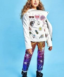 Lola + The Boys Patched Rainbow Daisy Vegan Leather