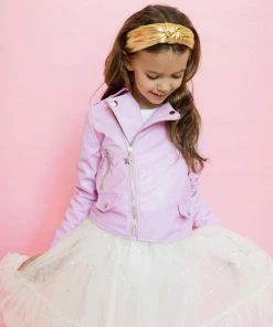 Lola + The Boys Pink Pearl Vegan Leather Jacket