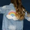 Lola + The Boys Rainbow Pearl Denim Jacket Girls