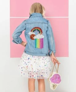 Lola + The Boys Rainbow Tassel Denim