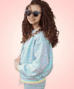 Lola + The Boys Retro Sequin Bomber