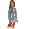 Lola + The Boys Star Leather Patched Denim Jacket