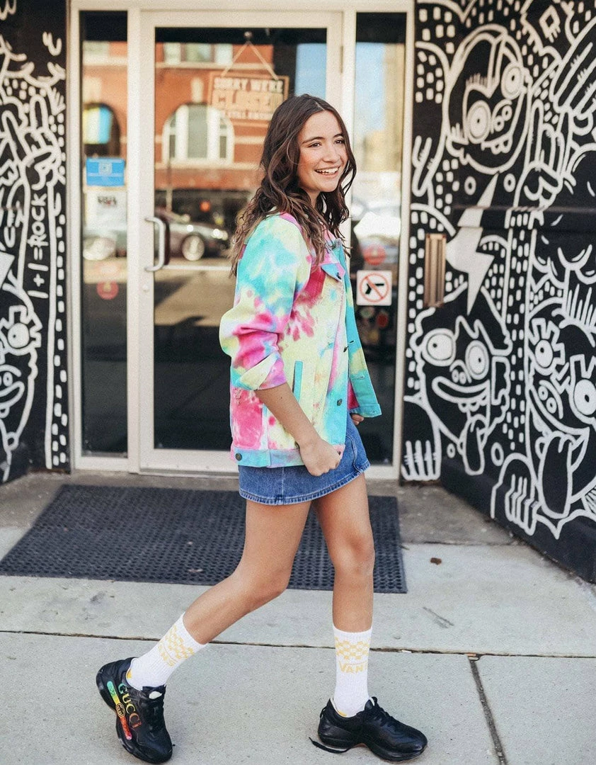 Coupon 🛒 Lola + The Boys 👧 Girls Tie Dye Denim Jacket ⭐ 4 Lola + The Boys Girls Tie Dye Denim Jacket