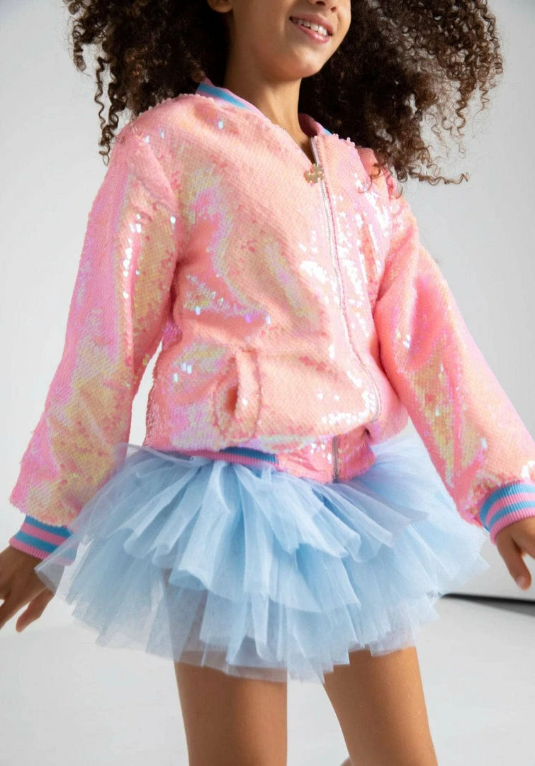 Budget ๐ฏ Lola + The Boys Pretty In Pink Unicorn Sequin Bomber ๐ 4 Lola + The Boys Pretty In Pink Unicorn Sequin Bomber