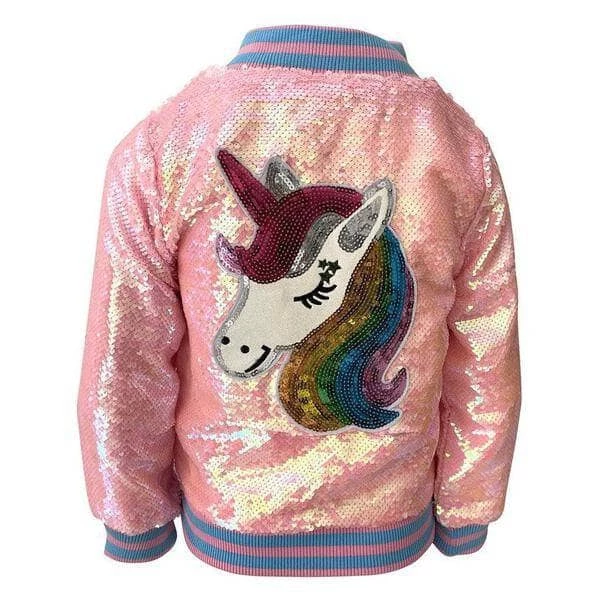 Budget ๐ฏ Lola + The Boys Pretty In Pink Unicorn Sequin Bomber ๐ 7 Lola + The Boys Pretty In Pink Unicorn Sequin Bomber
