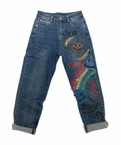 Lola + The Boys Happy Rainbow Crystal Jeans New Arrivals