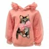 Lola + The Boys Girls Kitty Bow Tulle Sweatshirt