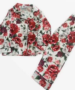 Lola + The Boys Girls Rose Garden Silk Lounge Set