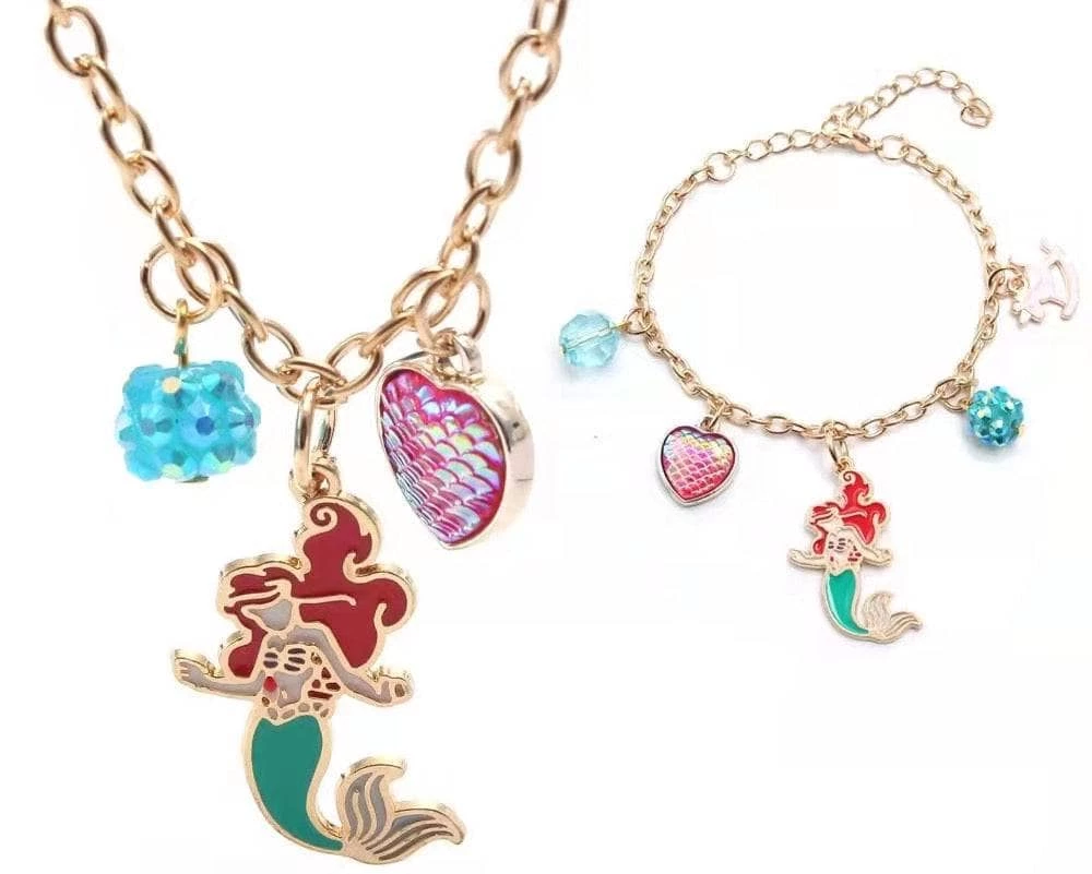 Flash Sale ⭐ Lola + The Boys New Arrivals Mermaid Charm Bracelet Necklace Set ⌛ 3 Lola + The Boys New Arrivals Mermaid Charm Bracelet Necklace Set