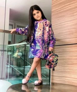 Lola & The Boys Mermaid Magic Sequin Flip Dress