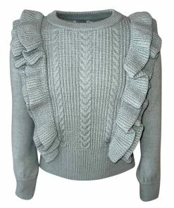 Lola + The Boys Minty Ruffle Sweater