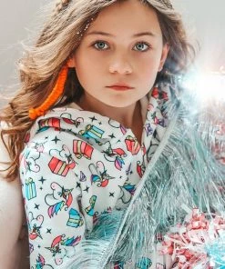 Lola + The Boys Girls Unicorn Christmas Onesie