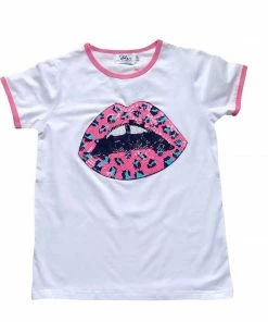 Lola + The Boys New Arrivals Electric Lips Ringer T-shirt