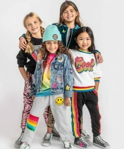 Lola + The Boys Rainbow Sequin Joggers