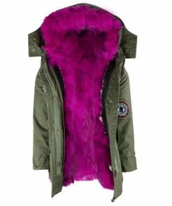 Lola & The Boys Girls Pink Patched Parka