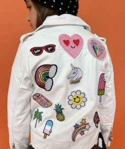 Lola + The Boys Patched Rainbow Daisy Vegan Leather