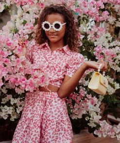 Lola + The Boys New Arrivals Pink Cheetah Girl Set
