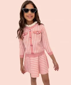 Lola + The Boys New Arrivals Gingham Gem Sweater Set