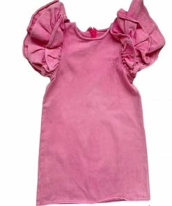 Lola + The Boys Pink Princess Ruffle Denim Dress New Arrivals