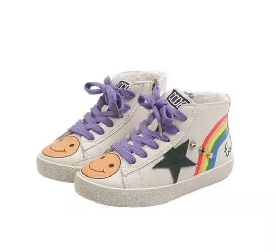 Wholesale ๐งจ Lola + The Boys ๐ง Girls Rainbow Smiley Hi Top ๐ Sneaker ๐ 3 Lola + The Boys Girls Rainbow Smiley Hi Top Sneaker