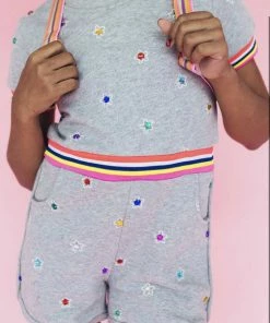 Lola & The Boys Girls Rainbow Gem Romper