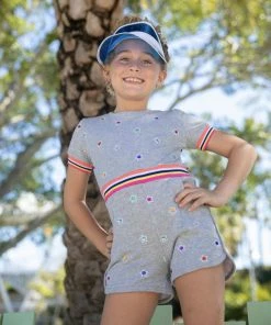 Lola & The Boys Girls Rainbow Gem Romper