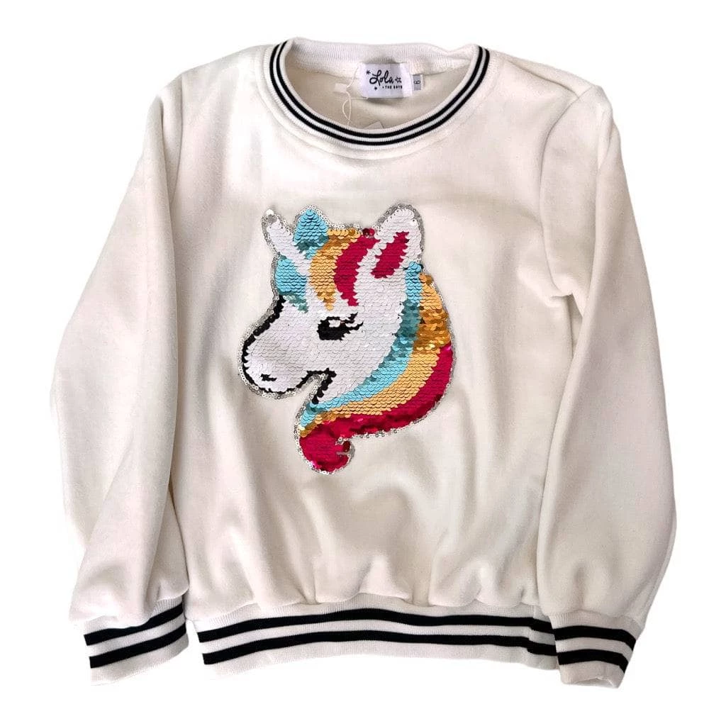 Brand new โ Lola + The Boys New Arrivals Sequin Unicorn Crewneck Sweatshirt ๐ 3 Lola + The Boys New Arrivals Sequin Unicorn Crewneck Sweatshirt