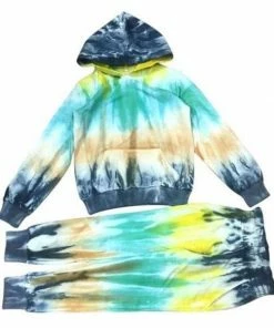 Lola + The Boys Abstract Tie Dye Set Navy