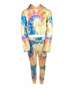Lola + The Boys Be Happy Tie Dye Cropped Set Girls
