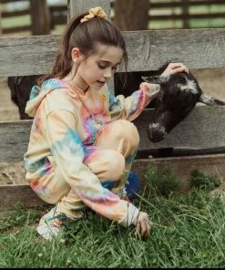 Lola + The Boys Be Happy Tie Dye Cropped Set Girls