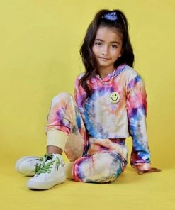 Lola + The Boys Be Happy Tie Dye Cropped Set Girls