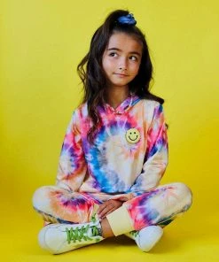 Lola + The Boys Be Happy Tie Dye Cropped Set Girls