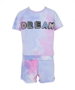 Lola + The Boys Girls Beaded DREAM Tie Dye Shirt
