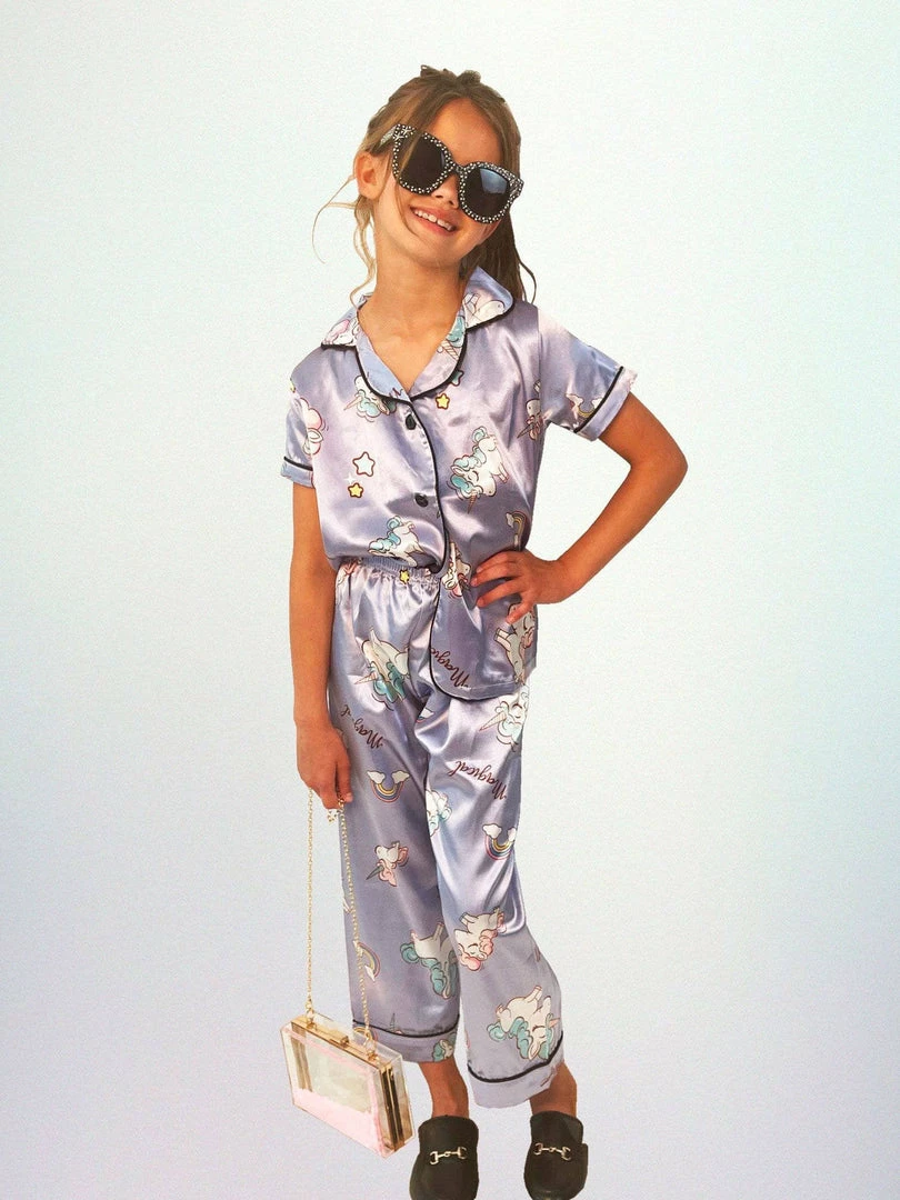 New ๐ Lola + The Boys Lavender Unicorn Magic Silk Set ๐ง Girls โค๏ธ 3 Lola + The Boys Lavender Unicorn Magic Silk Set Girls