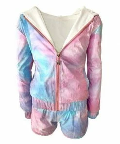 Lola + The Boys Pastel Tie Dye Windbreaker Set Girls