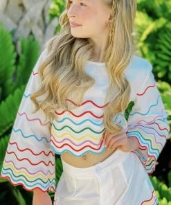 Lola + The Boys Rainbow Wave Short Set