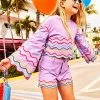 Budget โจ Lola + The Boys New Arrivals Rainbow Wave Short Purple ๐ 2 Lola + The Boys New Arrivals Rainbow Wave Short Purple