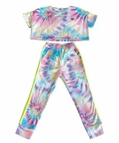 Lola + The Boys Girls Tie Dye Cropped Set