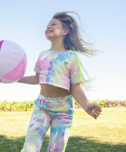 Lola + The Boys Girls Tie Dye Cropped Set