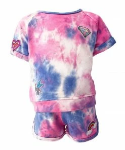Lola + The Boys Tie Dye Patch Short Set Girls